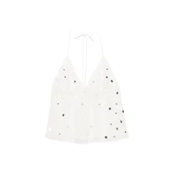 Pull&Bear Top srebrna / bela