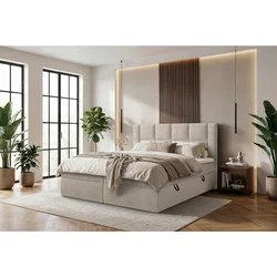 Boxxx POSTELJA Z VZMETNICO 180 cm x 200 cm , tekstil bež