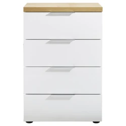 KOMODA 60/89/43 cm bela, boja hrasta