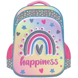SCOOL Ranac za devojčice sa led lampicama 3D Eva Happiness SC2314 šareni