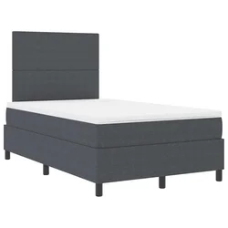 Vidaxl LED Box Spring Postelja Temno siva in bela 120 x 190 cm
