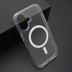 Futrola COLOR FRAME MagSafe za iphone 16/ srebrna (providna)
