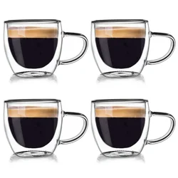 shumee Dvostenski termo kozarec za espresso DOUBLE 100 ml 4 kosi.