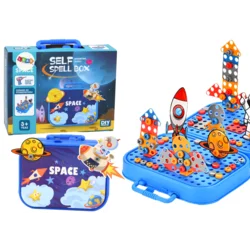 shumee Set kovčkov DIY Puzzle Blocks Space Screwdriver 228 kosov.