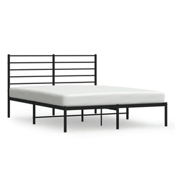 Vidaxl Kovinski posteljni okvir z vzglavjem črn 140x200 cm