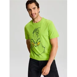 Sinsay - Pamučna Majica Sa Grinch Printom - žuto zeleno
