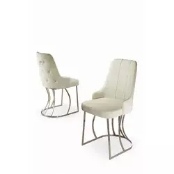 HANAH HOME Set stolica (4 dela) Puva Cream Chrome