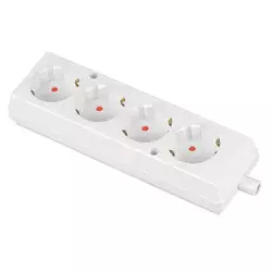 shumee Prenosna štiripolna vtičnica 4x 230V Schuko bela