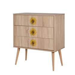 Hanah Home Komoda City Trio Seed, 80x89x40 cm, Boja hrasta