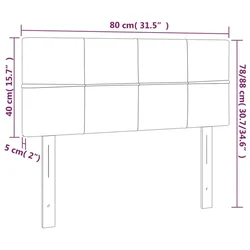 LED uzglavlje svjetlosivo 80 x 5 x 78/88 cm baršunasto