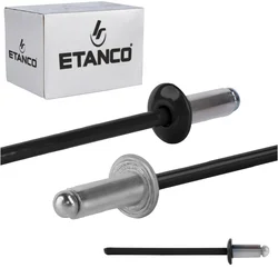 Aluminijaste odprte zakovice 3,2x6 mm RAL 9005