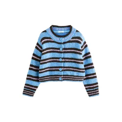 Next Pletena jopa azur/rosé/črna