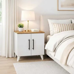 Hanah Home noćni ormarić Lumen, 51,5 cm, beli / atlantski bor