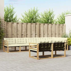 Set vanjskih sofa s jastukom 8 pcs Bijela i krem