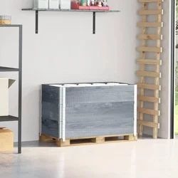 Okviri za palete 3 kom sivi 100 x 50 cm od masivne borovine