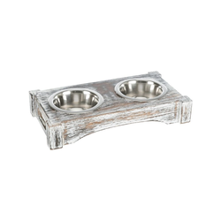 Trixie Set činija na drvenom postolju Wooden Bowl Set - 2 x 0.2 l
