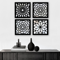 Wallity Set ogledala SYH7436502136122, Crni
