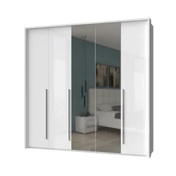 JELA Plakar sa dva ogledala P5A-2OG/PN - kolekcija Piano - Kristalno bela/Kristalno Bela HG Lak - 232x226x60 cm