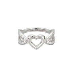 ELLI Prstan Heart srebrna