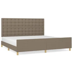 Vidaxl Posteljni okvir brez vzmetnice taupe 200x200 cm blago