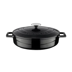Saucepan, cast iron, 28 cm, Folk range, black - LAVA brand
