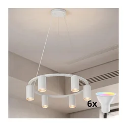 Brilagi - LED RGBW prigušiva luster na sajli SELE 6xGU10/6,5W/230V bela