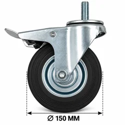 MKS Okretni točak sa kočnicom i navojnim šrafom 100 mm C-100