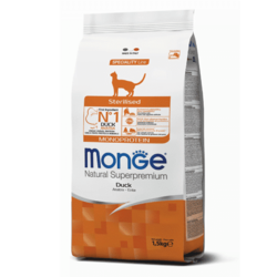 Monge Natural Superpremium Cat Sterilised Monoprotein Duck - 1.5 kg