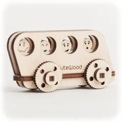 CuteWood Lesena 3D sestavljanka Avtobus