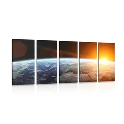 5-delna slika pogled na planet iz vesolja - 100x50