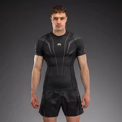 Venum Streamline Rashguard Kratki Rukav Crno/Zlatni XXL