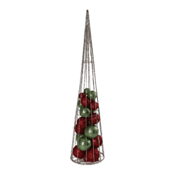 FESTA Jelka sa kuglama, Novogodišnja dekoracija, LED, 80cm, Crveno-zelena