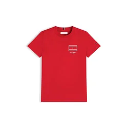 TOMMY HILFIGER Majica OUTLINE  rdeča / bela