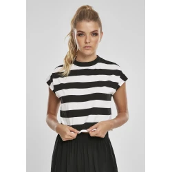 Womens T-shirt Stripe Short Tee black/white