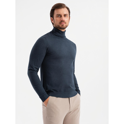 Ombre Knitted mens RELAXED FIT sweater with patterns - navy blue