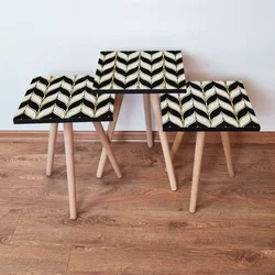 Hanah Home Set klub stočića 3Shp60, 3 komada, Tamnoplava