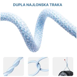 Kabel Braided PD Type-C na Lightning 20W plavi