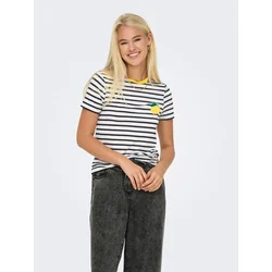 ONLY Majica Heart 15318959 Bela Regular Fit