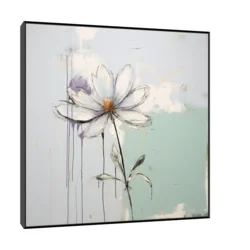 Canvas Slika na platnu Pastelni cvet, 50x50 cm, Sa ramom, Crna