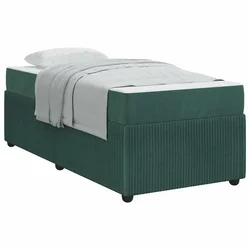 Vidaxl Konstrukcija postelje Temno zelena 90 x 200 cm blago