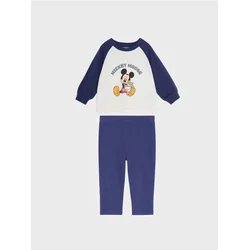 Sinsay - Pamučni komplet: dukserica i pantalone Mickey Mouse - mornarsko