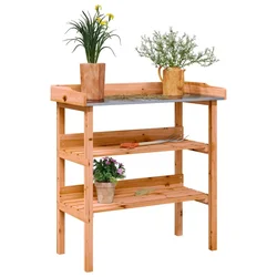 Stol za biljke s policama smeđi 78x38x82,5 cm masivna jelovina