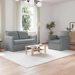 Set sofe 2 pcs Svjetlosiva 136 x 82 x 85 cm Tkanina