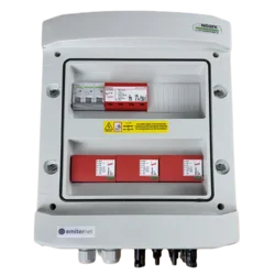 DCAC switchgear // IP65, SPD DC Dehn 1000V type 2, 3 x PV string, 3 x MPPT // SPD AC Dehn type 2, 63A 3-F, RCD type A 63A/300mA