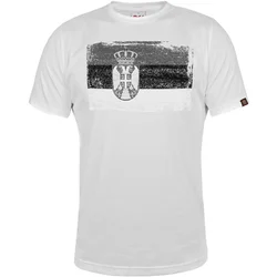 011Shop Muška majica kratkih rukava Zastava siva, Bela