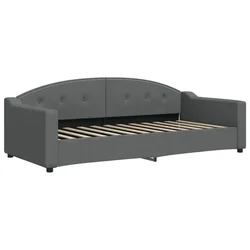Vidaxl Raztegljiva postelja temno siva 90x200 cm blago