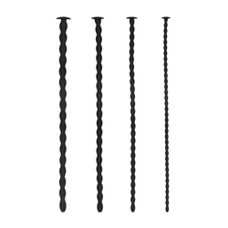 Ouch! Silicone Spiral Screw Plug Set Advanced Urethral Sounding Black