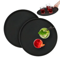 Northix Set servirnih pladnjev 2 kosi O40 cm nedrseča črna