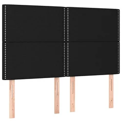 Vidaxl Vzglavje postelje črno 144x5x118/128 cm blago