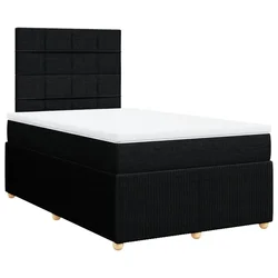 Vidaxl Box spring postelja z vzmetnico črna 120x190 cm blago